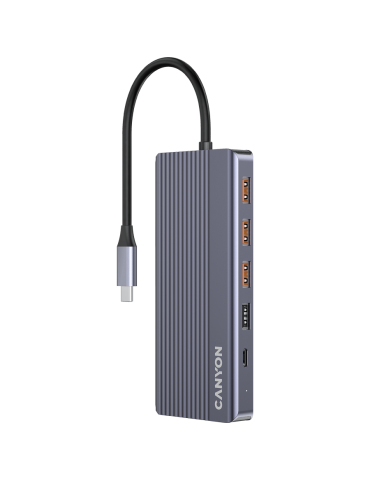 Докинг станция Canyon hub DS-16 13in1 4k USB-C Grey - CNS-TDS16