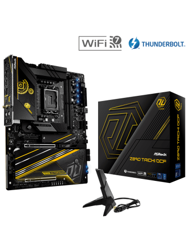 Дънна платка AsRock Z890 Taichi OCF, LGA1851, 2x DDR5, 2x PCIe 5.0 x16, Blazing M.2, 5x Hyper M.2, 5GB Lan, 802.11ax Wi-Fi 7   Bluetooth 5.4