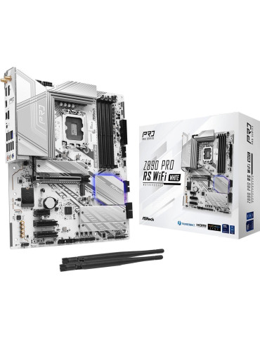 Дънна платка AsRock Z890 Pro RS WiFi White, ATX, LGA1851, DDR5