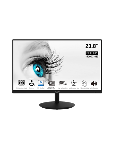 Монитор MSI PRO MP242A, 23.80", FHD IPS Anti-glare, 1ms (MPRT) 4ms (GTG), 100Hz, HDMI, DP, D-Sub - 9S6-3PA1CT-076