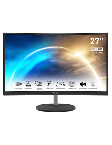 Монитор MSI PRO MP271CA, 27" CURVED, FreeSync, 1920 X 1080, FHD VA Anti-glare, 1ms (MPRT), 75Hz, DP, HDMI - 9S6-3PA8CT-020