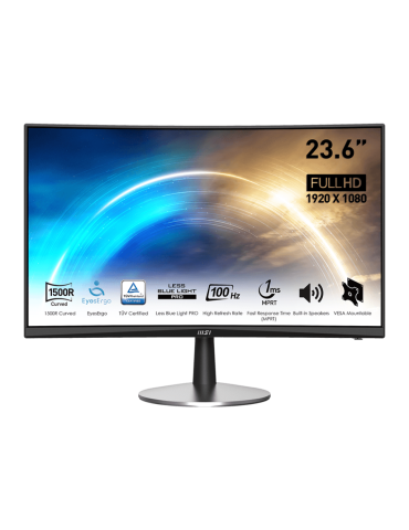 Монитор MSI PRO MP2422C, 23.60" CURVED, 1920 x 1080, FHD VA Anti-glare, 4ms (GTG Min.) 1ms MPRT, 100Hz, HDMI,  D-Sub - 9S6-3PB0CM-019