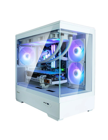 Кутия за компютър Zalman P30 White, mATX, aRGB, Tempered Glass - ZM-P30-WHITE