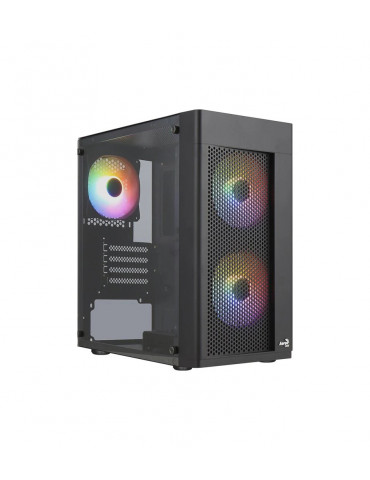 Кутия за компютър AeroCool Hexform-G-BK-v2,  mATX, с 3бр. вентилатори - ACCS-PV38033.11