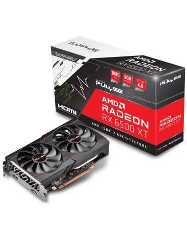 Видео карта Sapphire PULSE AMD Radeon RX 6500 XT 8GB OC GDDR6, 64bit - 11314-08-20G