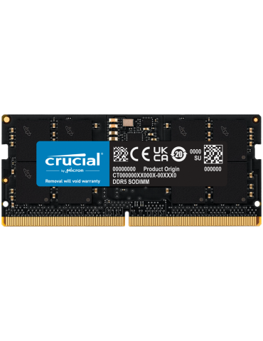 RAM памет Crucial 16GB DDR5 5600MHz SODIMM CL46 (16Gbit) - CT16G56C46S5