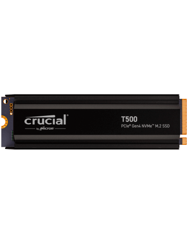 SSD диск Crucial 1TB T500 PCIe Gen4 NVMe M.2 SSD with heatsink, 7300/6800MB/s - CT1000T500SSD5