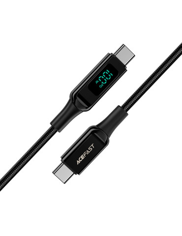 Кабел Acefast USB-C to USB-C Cable 100W 2m with digital display - C6-03 - Black - ACEFAST-C6-03-BK