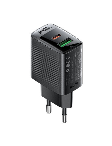 Универсално зарядно за стена Acefast Charger Wall GaN PD 30W - A98 - USB-C x 1, USB-A x 1, Black - ACEFAST-A98-BK