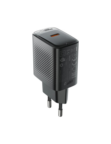 Универсално зарядно за стена Acefast Charger Wall GaN PD25W - A104 - USB-C x 1, Black - ACEFAST-A104-BK