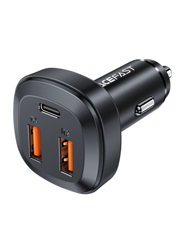 Зарядно за кола Acefast Fast Charger Car PD3.0 66W - B9 - USB-C x 1, USB-A x 2, Black - ACEFAST-B9-BK