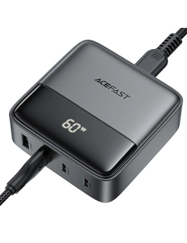 Настолно зарядно за стена Acefast Desktop Wall Charger PD65W GaN Z6, USB-C x 2, USB-A x 2 - ACEFAST-Z6-BK