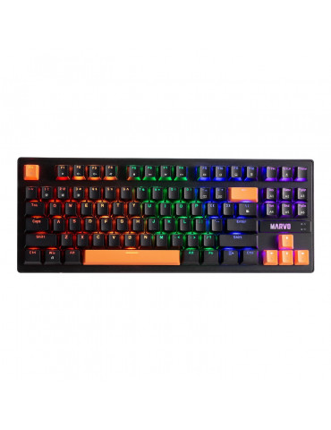 Механична геймърска клавиатура Marvo KG901C 87 keys, Orange caps TKL - MARVO-KG901C