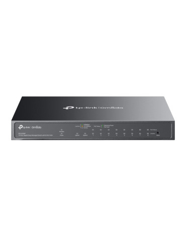 10-портов комутатор TP-Link Omada ES210GMP Gigabit Easy Managed Switch с 8 PoE  порта