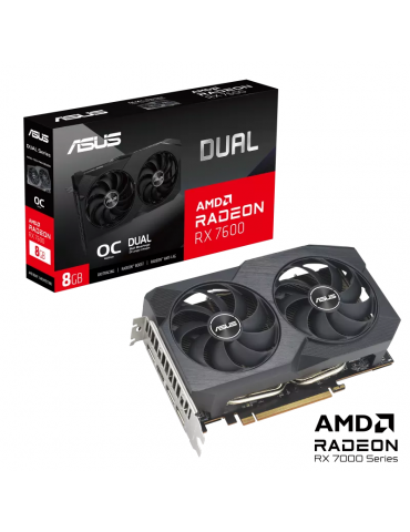 Видео карта Asus  Dual Radeon RX 7600 V2 OC Edition 8GB GDDR6 - DUAL-RX7600-O8G-V2