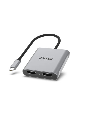 Адаптер Unitek USB-C M to DisplayPort x 2 F - 8K@30Hz, MST - V1404A