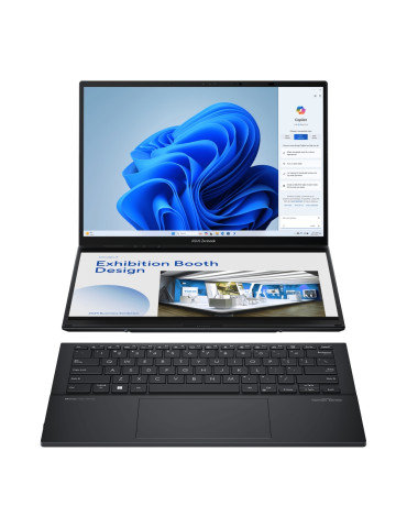 Лаптоп Asus ZenBook Duo 14 UX8406CA-PZ042X, Screen Pad Plus, Intel ARL H Core Ultra 9, 14" OLED WQXGA Touch, 32GB RAM, 2TB SSD, Win 11 Pro, Gray - 90NB14X1-M00B50