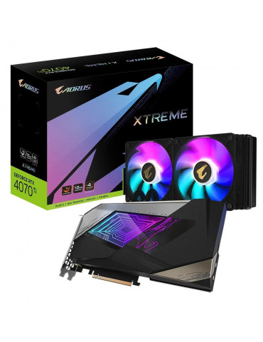 Видео карта Gigabyte AORUS GeForce RTX 4070 Ti 12GB XTREME WATERFORCE - GV-N407TAORUSX W-12GD