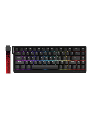 Професионална геймърска механична клавиатура Madlions MAD 68 HE RGB, 1K, Magnetic Amber Pro Switches, Black - MAD-68-HE-RGB-BK