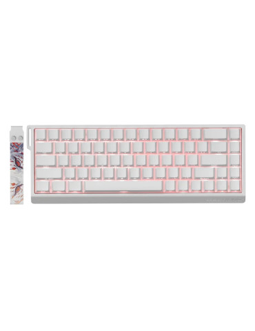 Професионална геймърска механична клавиатура Madlions MAD 68 HE RGB, 1K, Magnetic Amber Pro Switches, White - MAD-68-RGB-WH