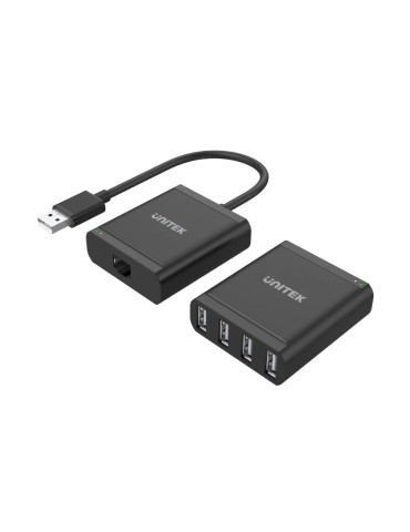 Удължител Unitek USB Extension over LAN - USB-A Male to 4 port Female - Y-2516 - Y-2516-EU