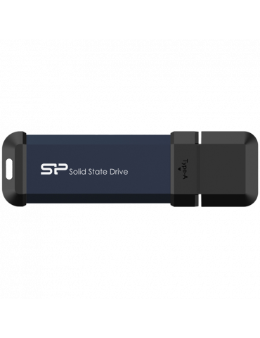 Външен SSD диск Silicon Power 250GB MS60 Type-A, USB 3.2 Gen 2, R/W: up to 600MB/s  500MB/s, Blue - SP250GBUF3S60V1B