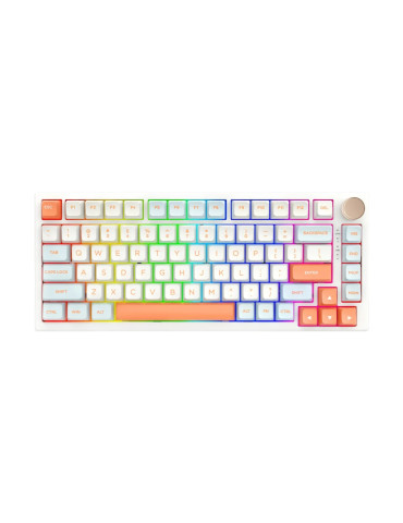 Безжична геймърска механична клавиатура VGN N75 PRO Jelly Orange - Azure Switches, RGB - N75-PRO-ORANGE