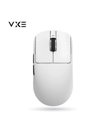 Професионална геймърска мишка VXE Dragonfly R1 1K, Huano Ice Berry Pink Dot Switches, White - VXE-R1-WH