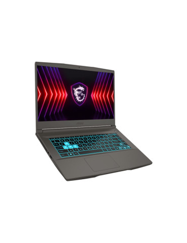 Лаптоп MSI Thin 15 B12UC, Intel i5-12450H, 15.6" FHD 144Hz IPS, 8GB RAM, 512GB SSD, GeForce RTX 3050 4GB GDDR6, WiFi 6E, BT5.3, Single Backlit KBD Blue, NO OS - 9S7-16R831-2653