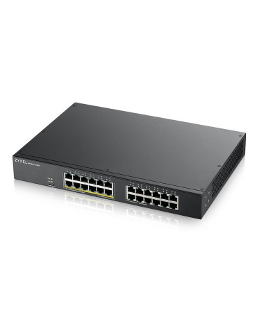 Комутатор ZyXEL GS1900-24, 24-port GbE L2, 12 Port PoE Smart Switch, rackmount, 130 Watt - GS1900-24EP-EU0101F