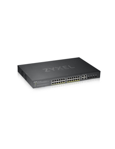 Комутатор ZyXEL GS1920-24HPv2, 28 Port Smart Managed Switch 24x Gigabit Copper and 4x Gigabit dual pers., hybird mode, standalone or NebulaFlex Cloud - GS192024HPV2-EU0101F