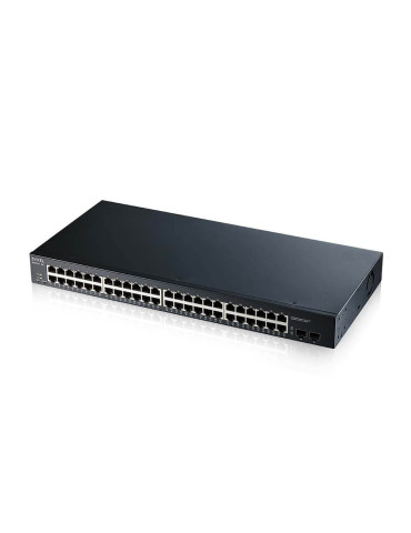 Комутатор ZyXEL GS1900-48 v2, 48-port GbE L2 Smart Switch, rackmount - GS1900-48-EU0102F