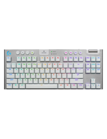 Безжична геймърска клавиатура Logitech G915 X LIGHTSPEED TKL Low-Profile, WHITE, US INT`L, EMEA28i-935 - 920-012737