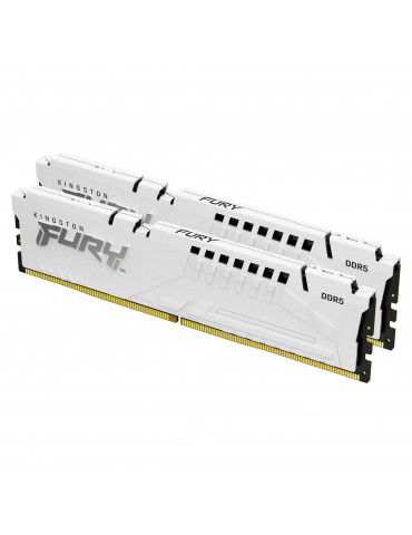 RAM памет Kingston 32GB(2x16GB) DDR5 5200MHz FURY Beast White, CL36 AMD EXPO - KF552C36BWEK2-32