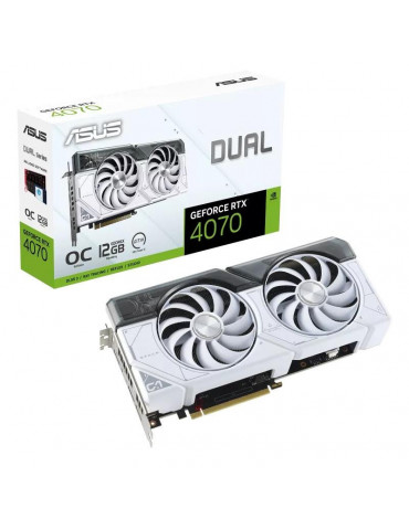 Видео карта Asus Dual GeForce RTX 4070 White OC 12GB GDDR6X -  DUAL-RTX4070-O12G-WHITE