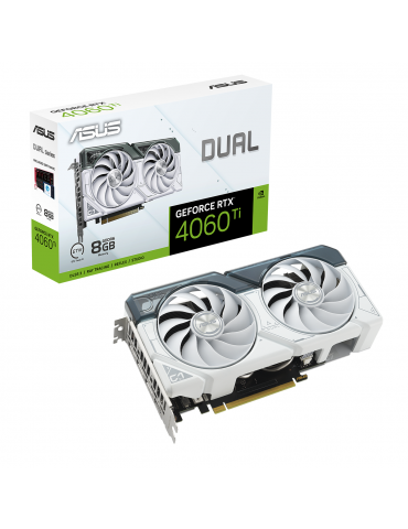 Видео карта Asus DUAL GeForce RTX 4060 TI WHITE OC 8GB GDDR6 - DUAL-RTX4060TI-O8G-WHITE