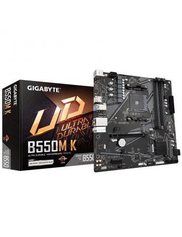 Дънна платка GIGABYTE B550M K, AM4, 4 x DDR4