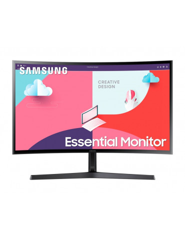 Монитор Samsung LS24C366EA, 24" Curved VA LED, 75Hz, 5 ms GTG, FHD, D-Sub, HDMI, Black - LS24C366EAUXEN