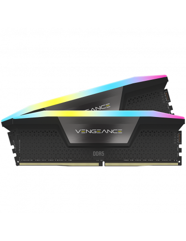 RAM памет Corsair 32GB(2x16GB) DDR5 6000MHz DIMM, 36-44-44-96, XMP 3.0, VENGEANCE RGB, Black PCB, 1.4V - CMH32GX5M2E6000C36