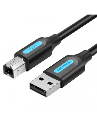 Кабел Vention USB 2.0 A Male to B Male, Black 0.5m - COQBD