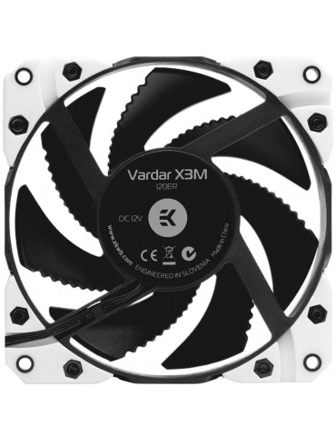 Вентилатор EK-Vardar X3M 120ER, 500-2200 rpm - White, 120mm fan, 4-pin PWM - EKWB3830046996916