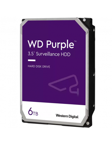 Твърд диск WD Purple 6TB Video Surveillance CMR, 3.5'', 256MB, SATA 6Gbps - WD64PURZ