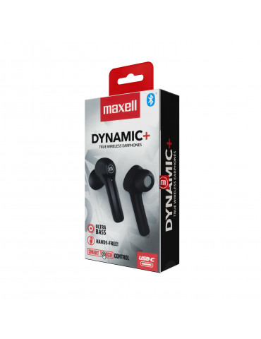 Bluetooth слушалки-тапи с докинг кутийка MAXELL Dynamic, True Wireless, черен - ML-AH-TWS-DYNAMIC-BK