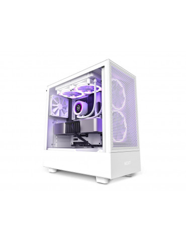 Кутия за компютър NZXT H5 Flow Matte White, Mid-Tower - CC-H51FW-01