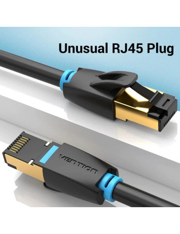 Удължителен кабел Vention Cat.8 SSTP Extension Patch Cable 2M Black 40Gbps - IKHBH