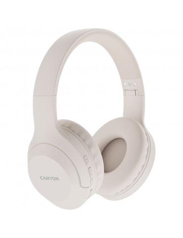 Bluetooth слушалки с микрофон Canyon BTHS-3, BT V5.1 JL6956, Beige - CNS-CBTHS3BE