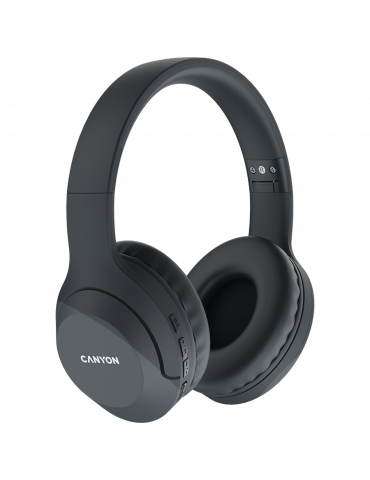 Bluetooth слушалки с микрофон Canyon BTHS-3, BT V5.1 JL6956, Dark grey - CNS-CBTHS3DG