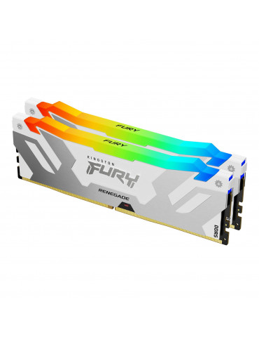 RAM памет Kingston 64GB(2x32GB) DDR5 6000MHz CL32 Fury Renegade White RGB - KF560C32RWAK2-64