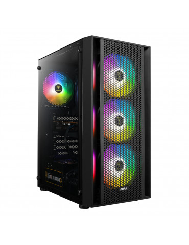 Кутия за компютър Gamdias AURA GC2, ATX, Mesh, aRGB, Tempered Glass - GAMDIAS-AURA-GC2