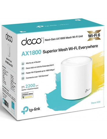 Безжична Wi-fi система TP-Link Deco X20(1-pack) Wi-Fi 6 AX1800